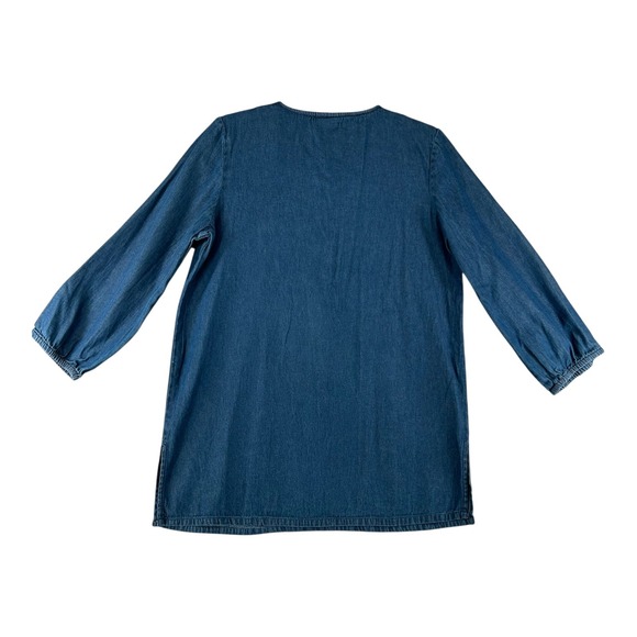 Canyon Sky Embroidered Denim Long Sleeve Peasant Tunic Women Small Western - Picture 7 of 8